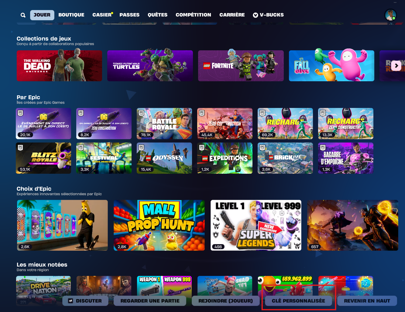 Clé perso fortnite