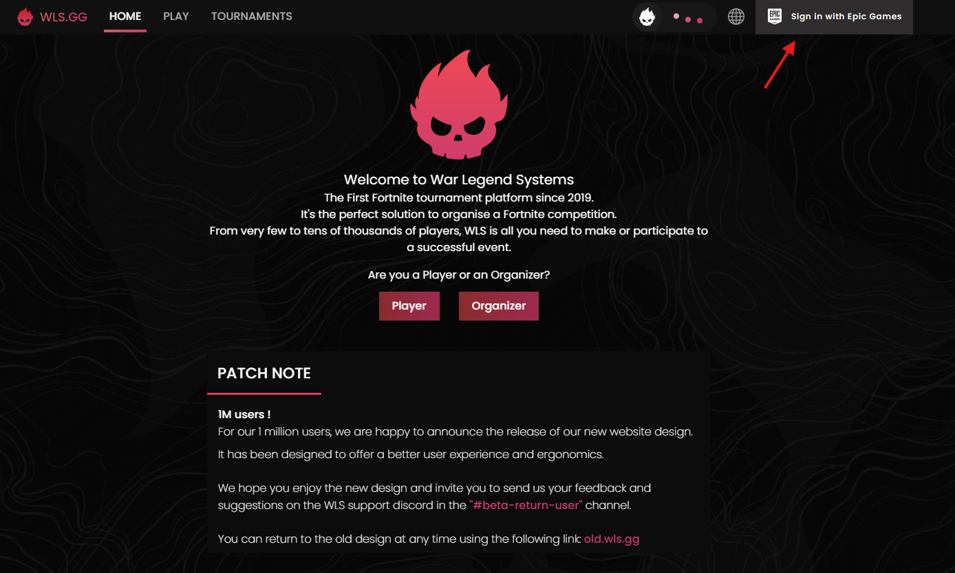 Connexion Epic Games