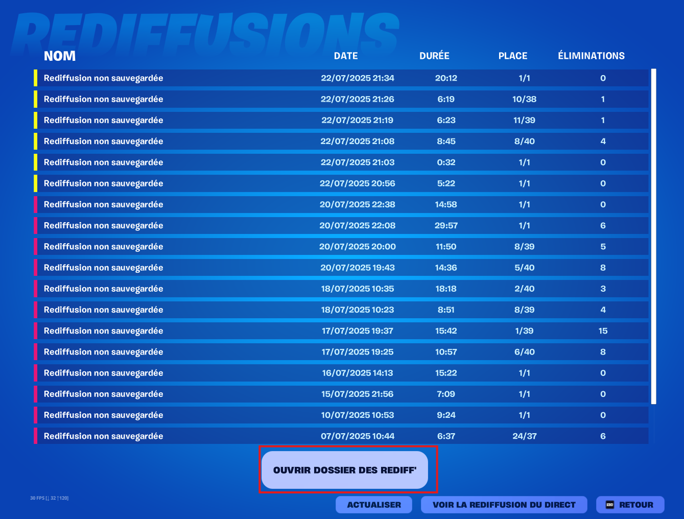 Dossier replay