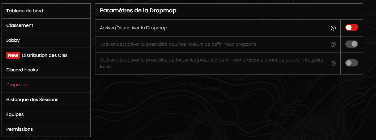 Admin dropmap