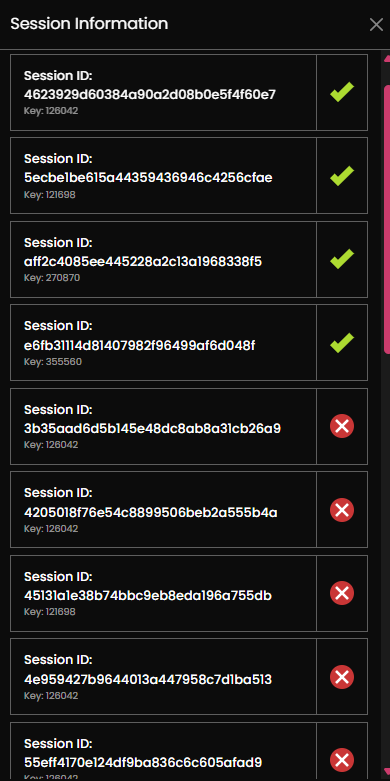Player session info